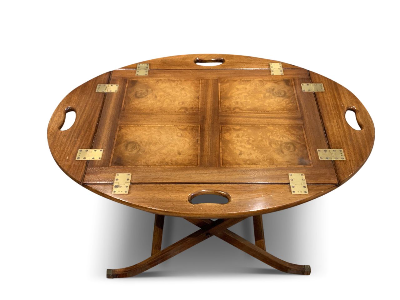 photo for sale English Military Campaign Design Butlers Tray And Folding Stand Reprodux Bevan Funnell