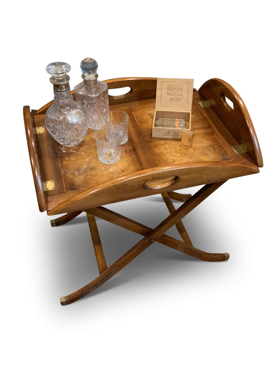 English Military Campaign Design Butlers Tray And Folding Stand Reprodux Bevan Funnell
