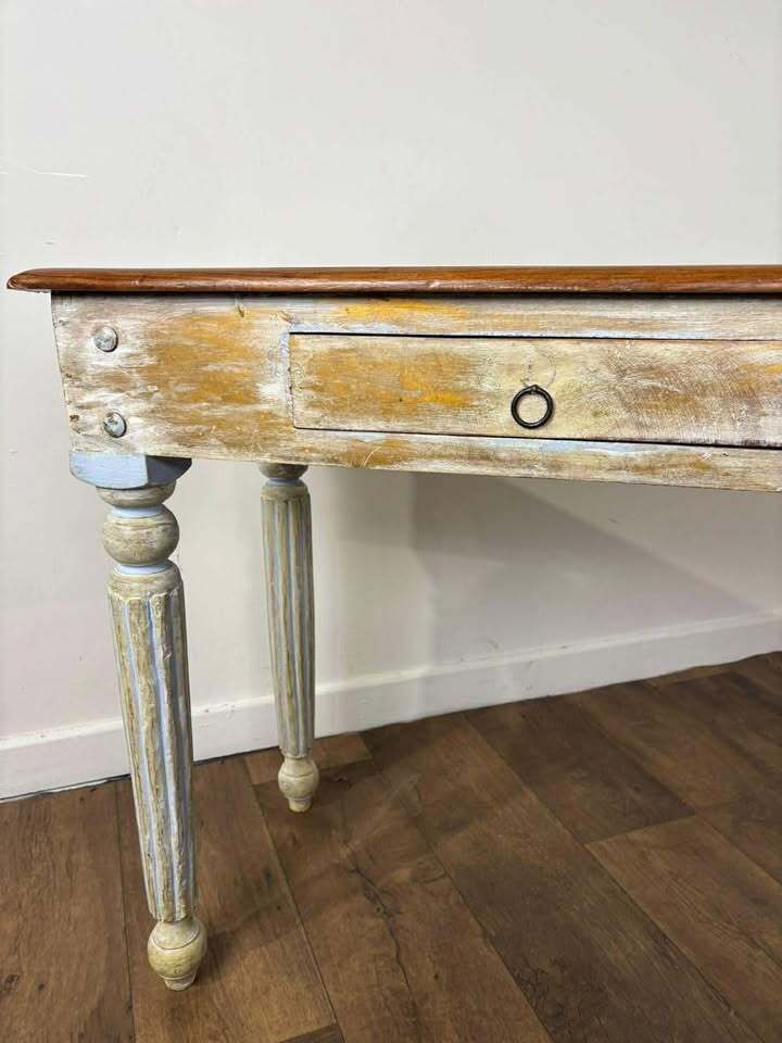Reproduction French Country Style Acacia Wood Console photo for sale