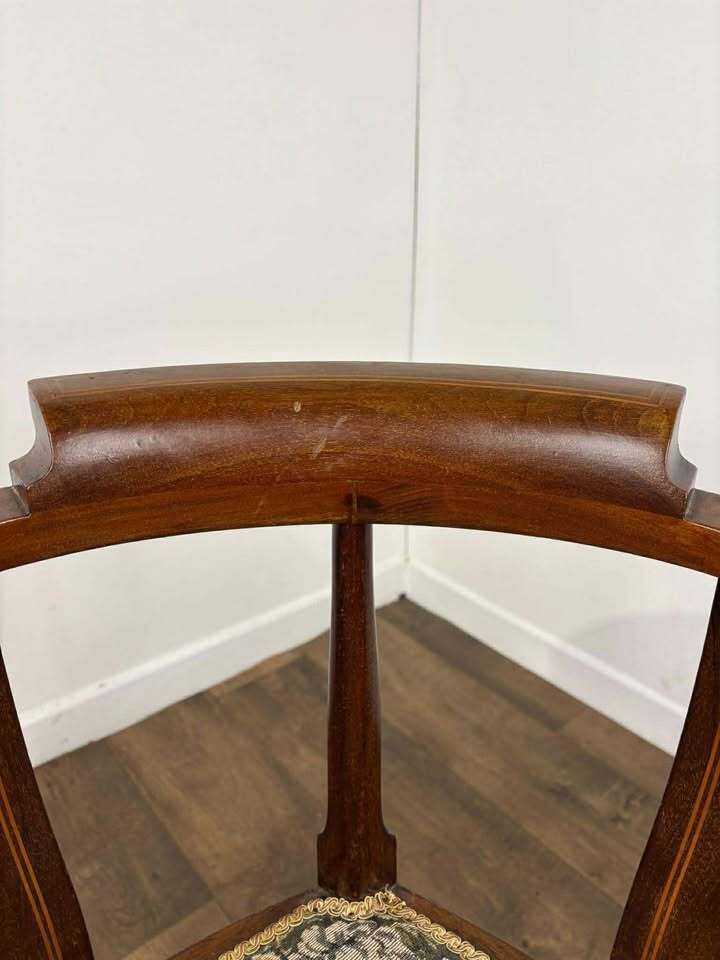Edwardian Inlaid Mahogany Corner Chair photo vinterior
