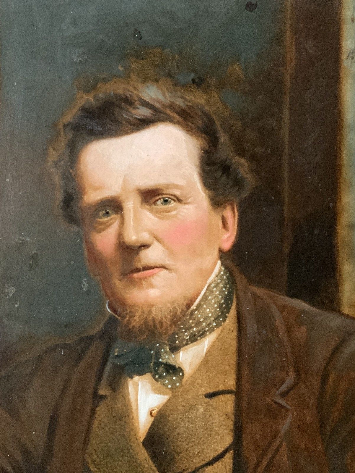 Original 19thc Antique Victorian Oil Portrait Painting Of A Distinguished Gent photo 399.0