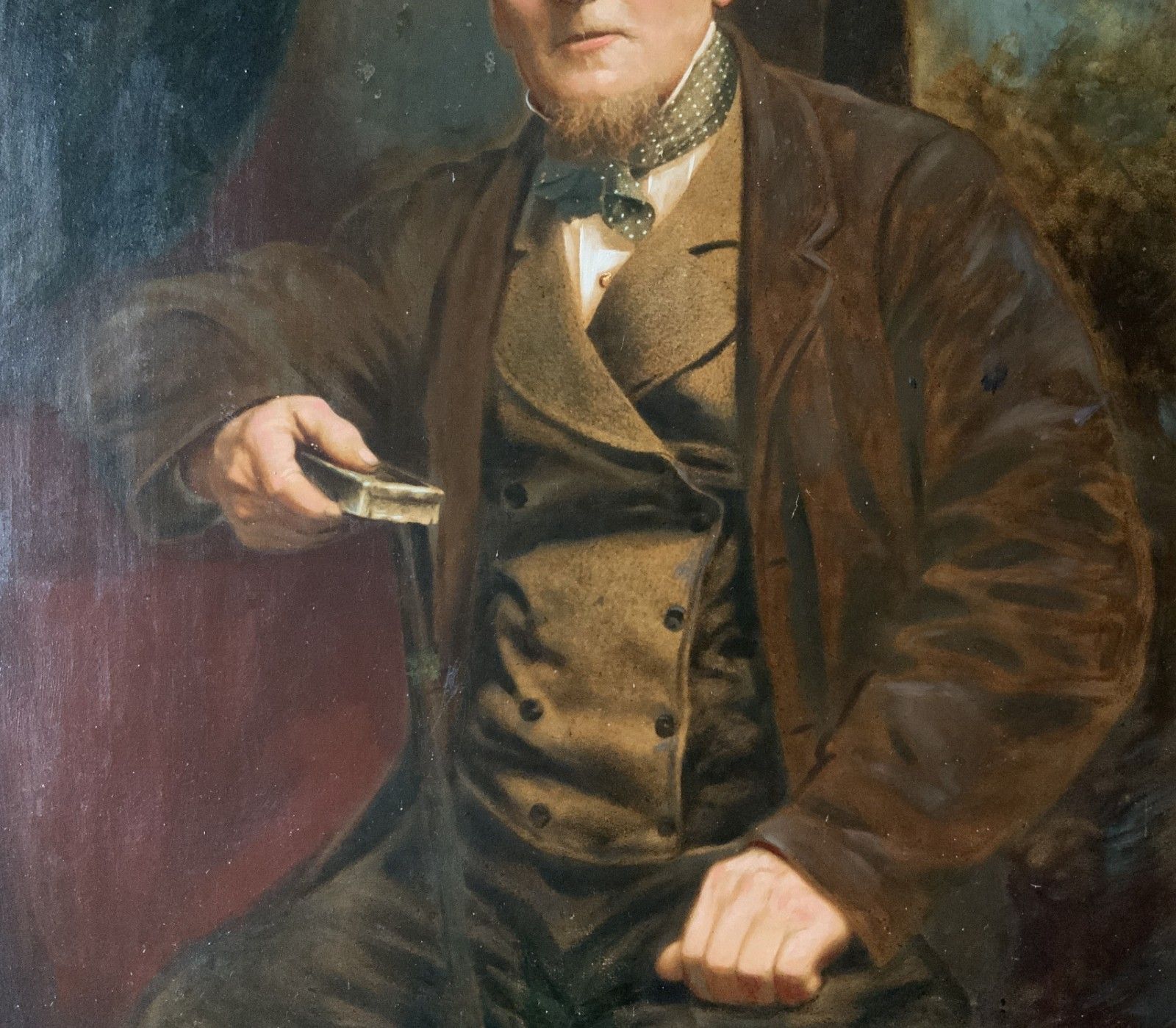 Original 19thc Antique Victorian Oil Portrait Painting Of A Distinguished Gent photo vinterior