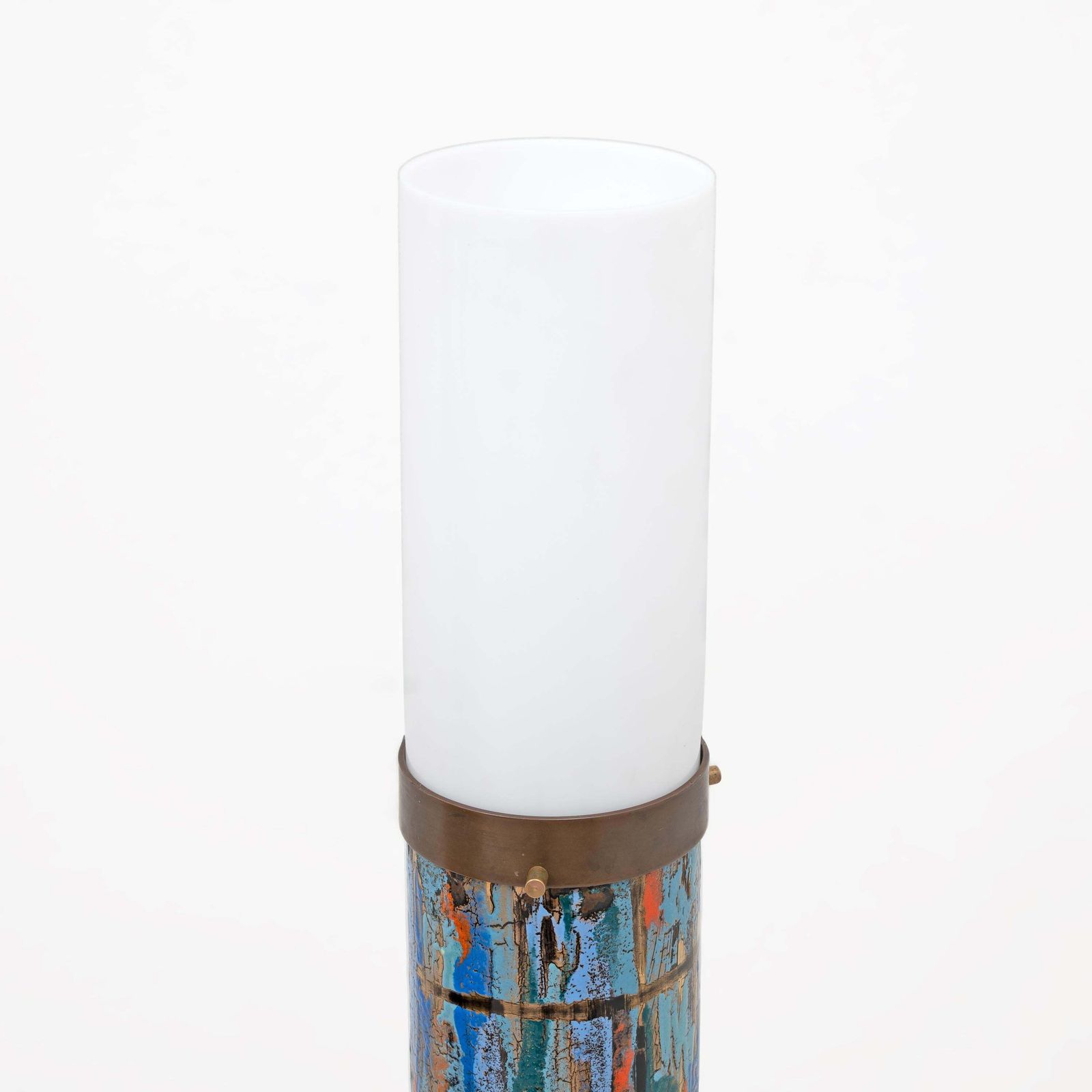 Italian Enamelled Brass Floor Lamp By Angelo Brotto For Esperia, 1960s photo Lighting