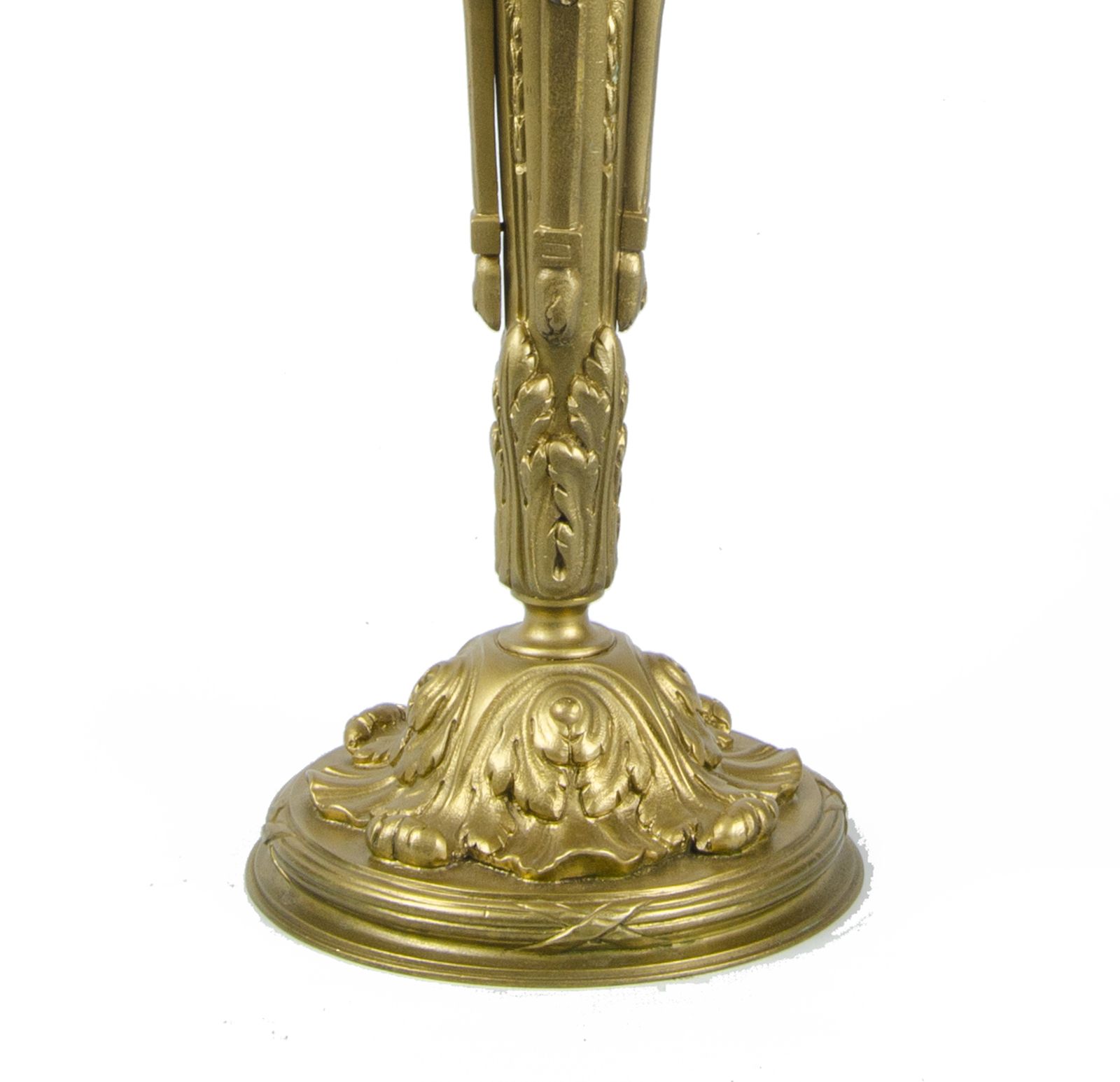 Pair Of Late 19th Century Neoclassical Gilt Bronze/Ormolu 4 Arms Candelabras, France photo vintage