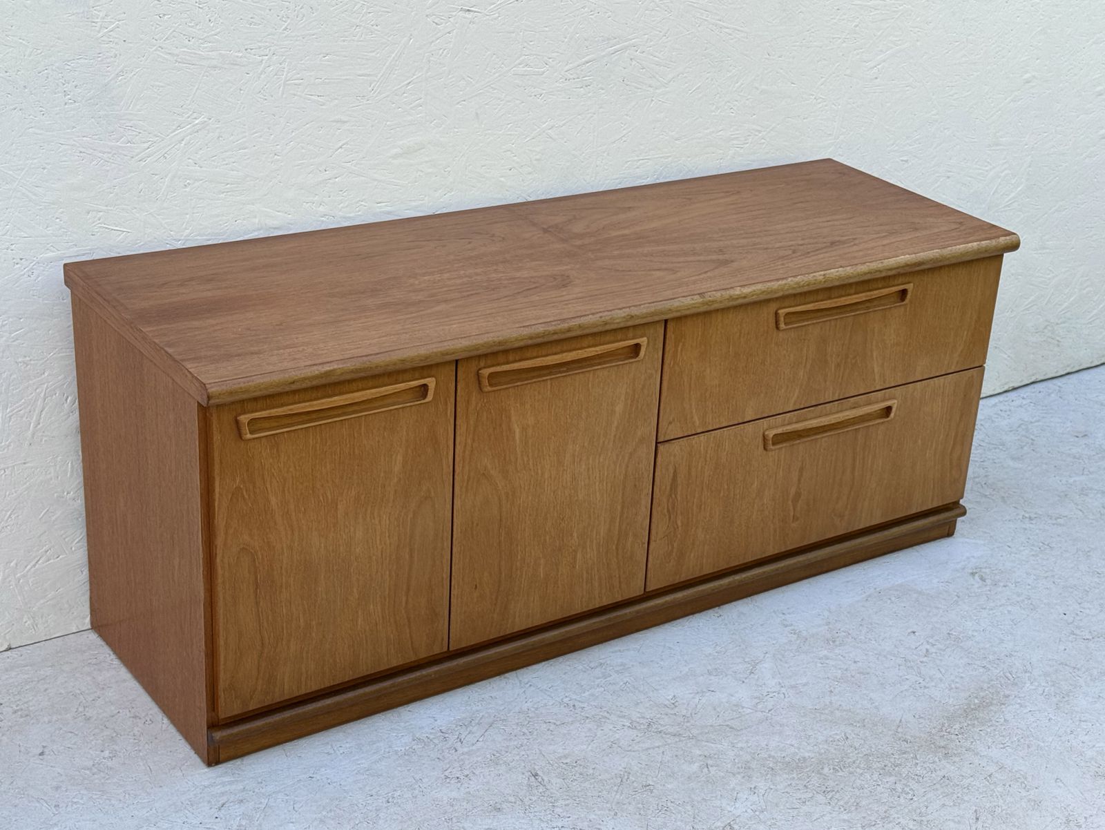 Small Mid Century Teak, Plinth Based Sideboard photo vinterior