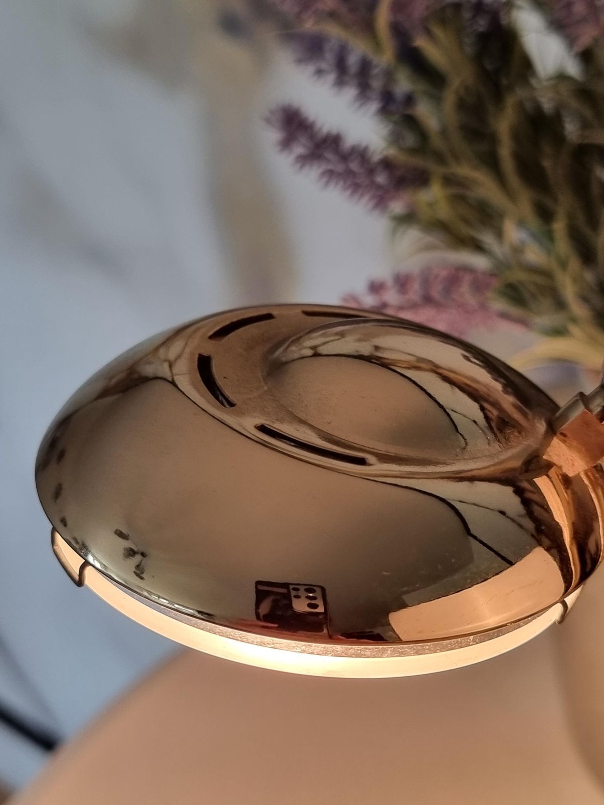 Vintage Rufo Illumination Desk Lamp   Chrome Plated Metal Lamp   1970's Design Lamp photo vinterior