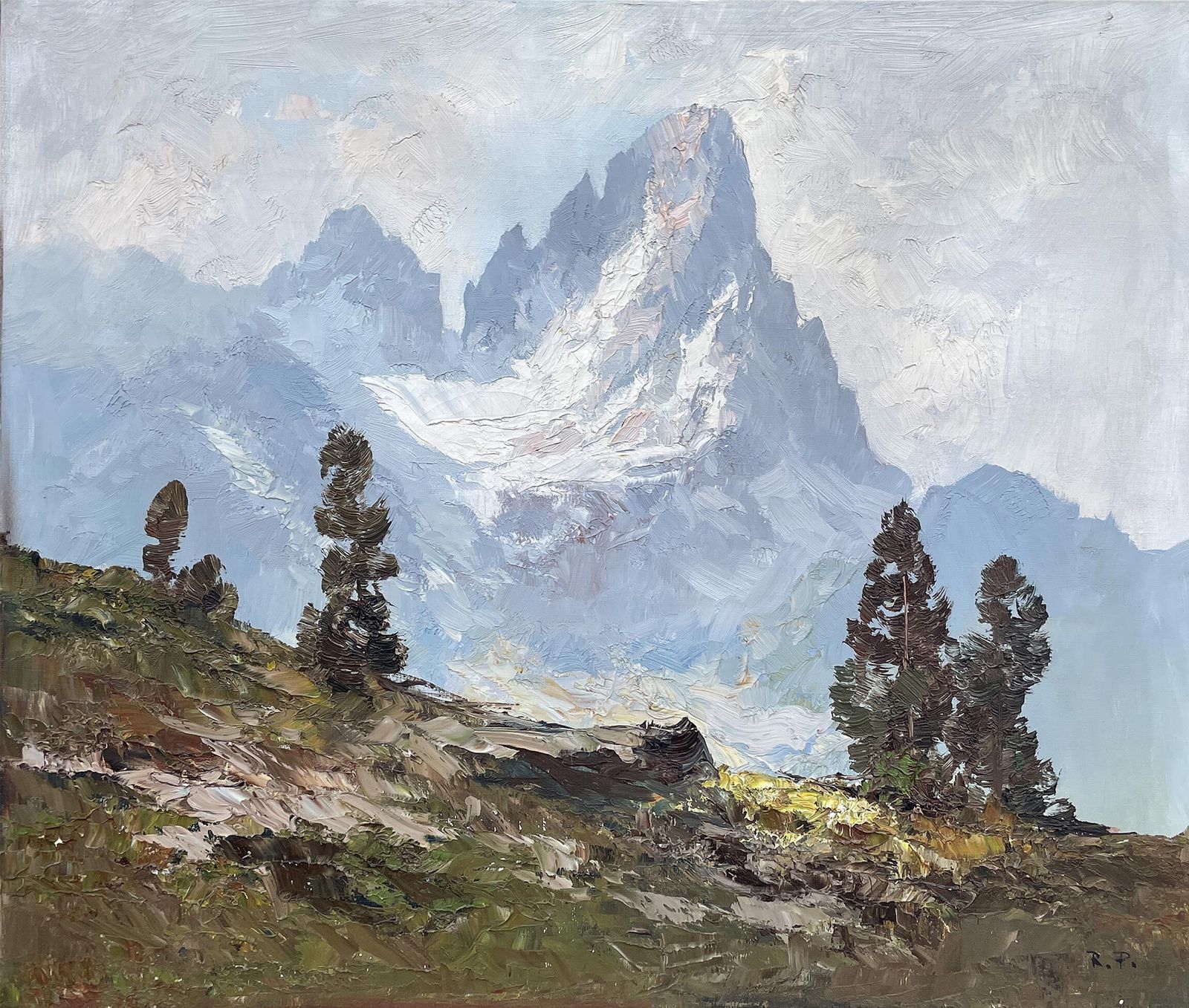 “Cimon Della Pala” – Alpine Landscape Painting Of The Dolomites photo furniture