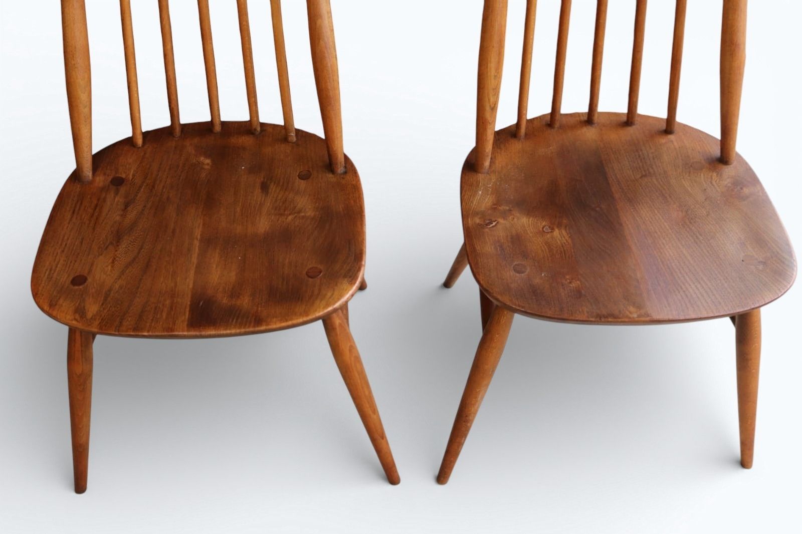 Set Of 4 Mid Century Ercol Goldsmith Dining Chairs Elm & Beech 1960s photo for sale