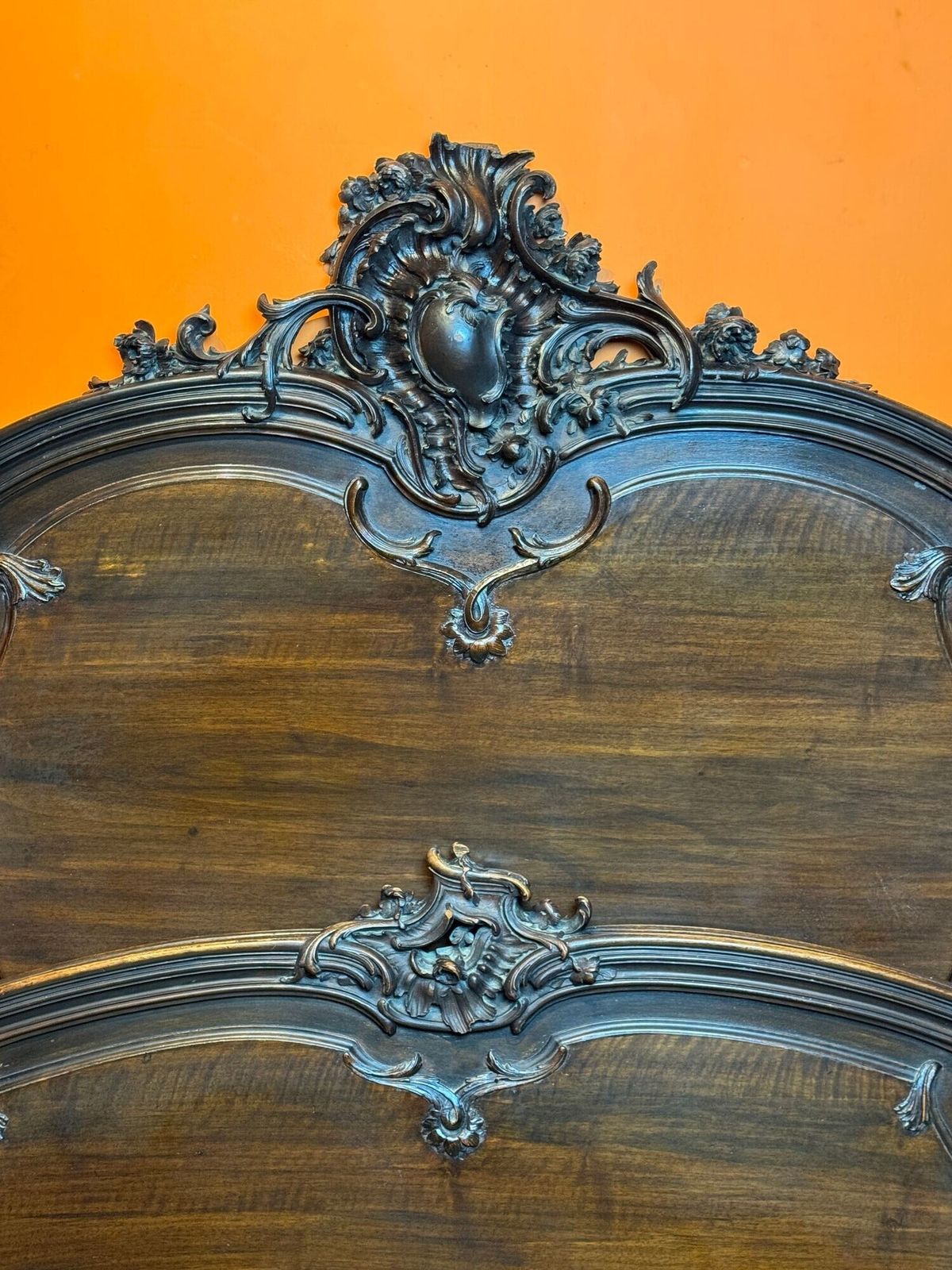 Antique French Carved Walnut Double Bed In Louis XV Style photo 895.0