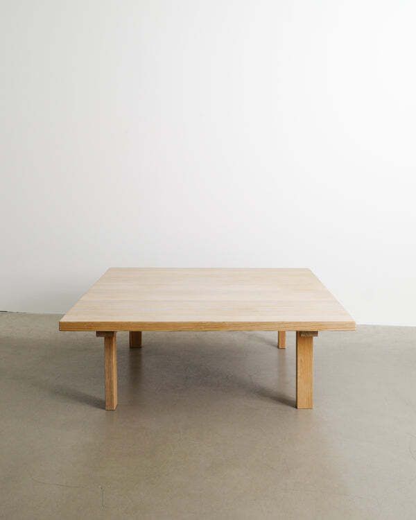 Squared Wooden Danish Mid Century Coffee Table In Oregon Pine, 1970s