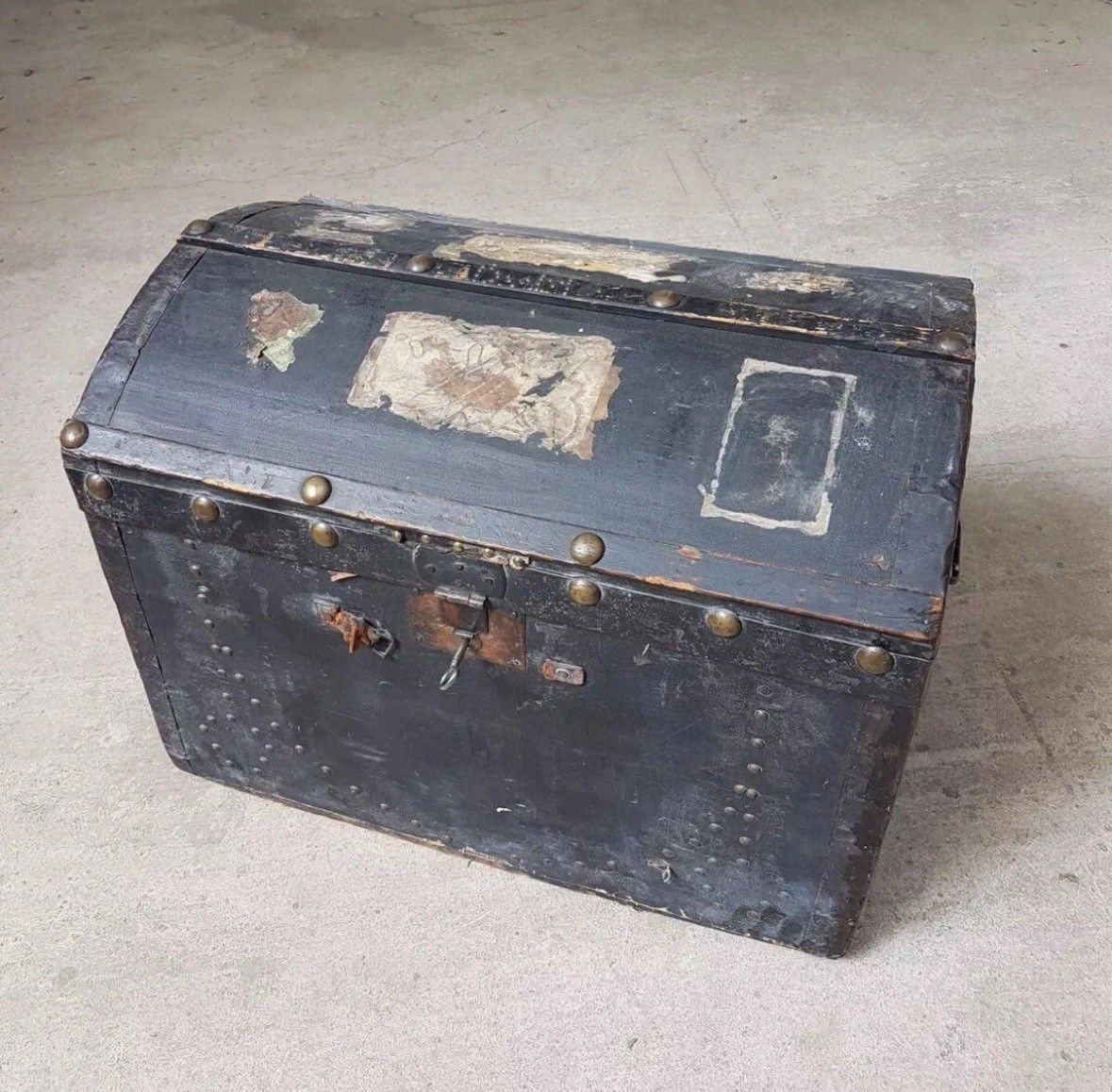 Veg Antique Rustic Steamer Storage Chest Trunk Blanket Box R1048 photo for sale