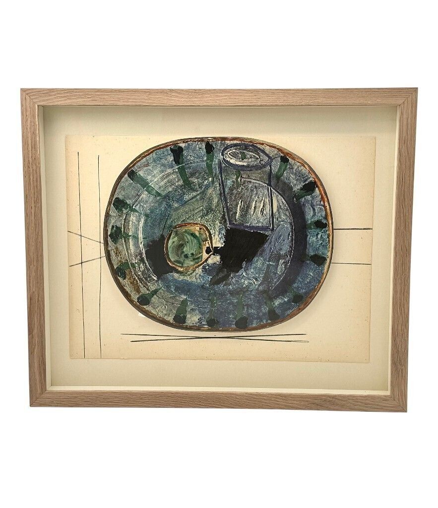 A Framed Lithographic Plate From The 1948 Swedish, Limited Edition Portfolio Of Only 200  “Ceramiques De Picasso”