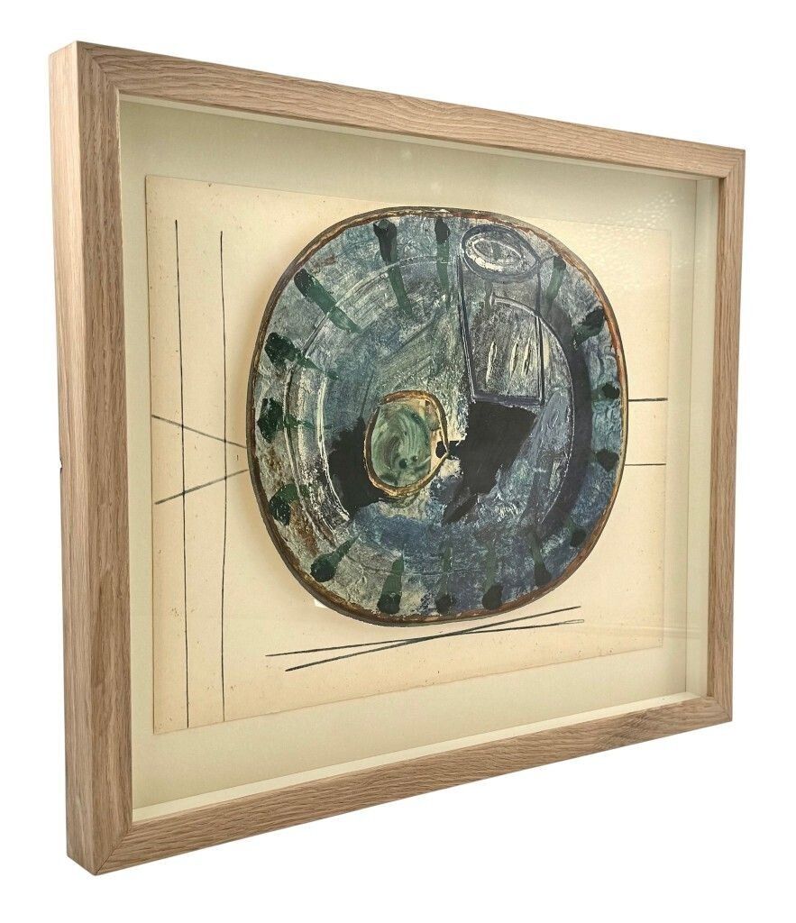 A Framed Lithographic Plate From The 1948 Swedish, Limited Edition Portfolio Of Only 200  “Ceramiques De Picasso” photo vinterior