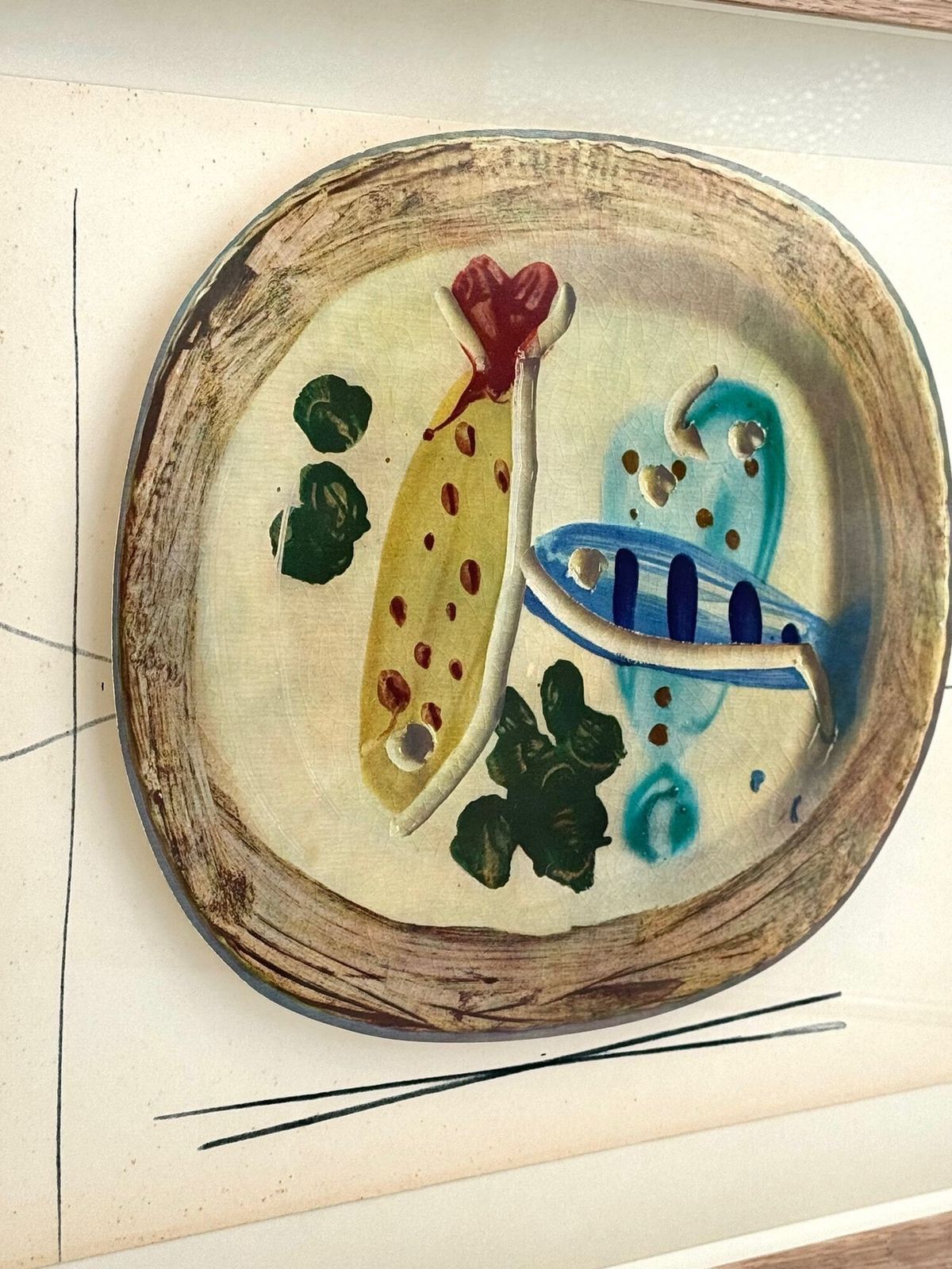 Art A Framed Lithographic Plate From The 1948 Swedish, Limited Edition Portfolio Of Only 200  “Ceramiques De Picasso” photo