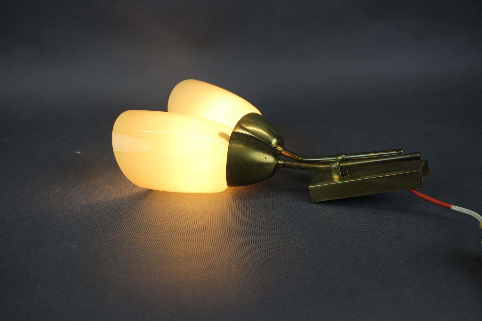 387.0 Mid Century Brass And Glass Wall Light By Kamenický šenov,  Czechoslovakia, 1960 photo