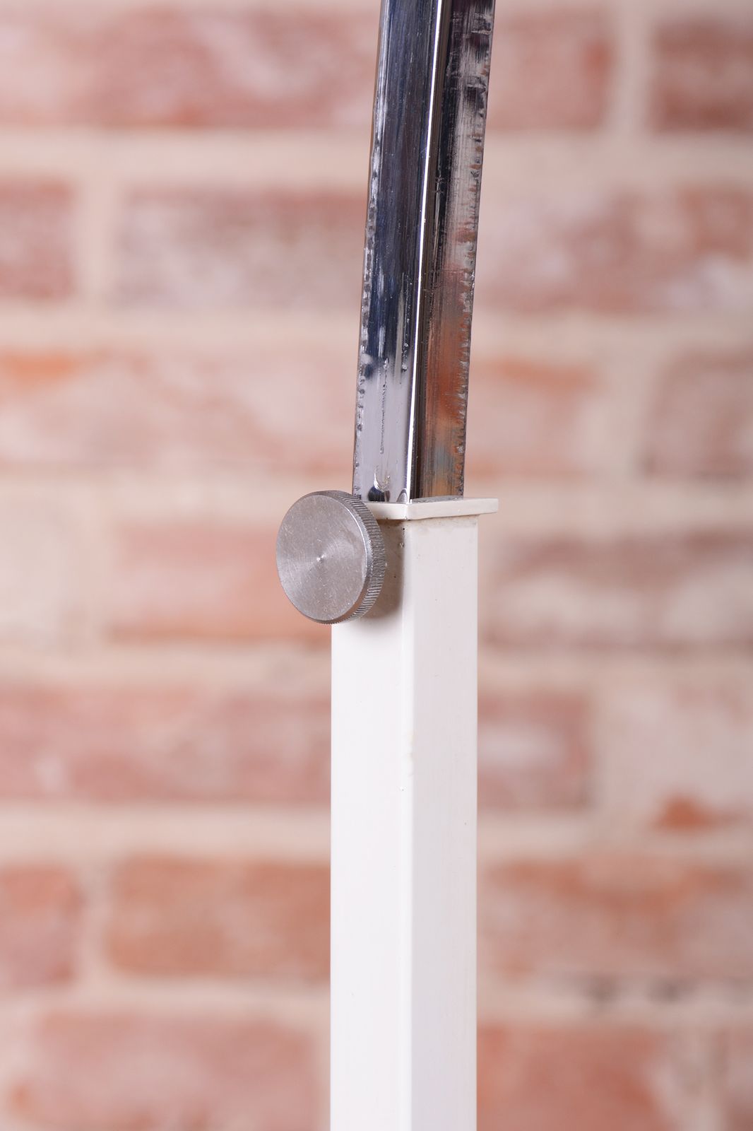 Lighting Restored Mid Century Floor Lamp, By H. Guzzini, Chrome, Marble, Italy, 1960s photo