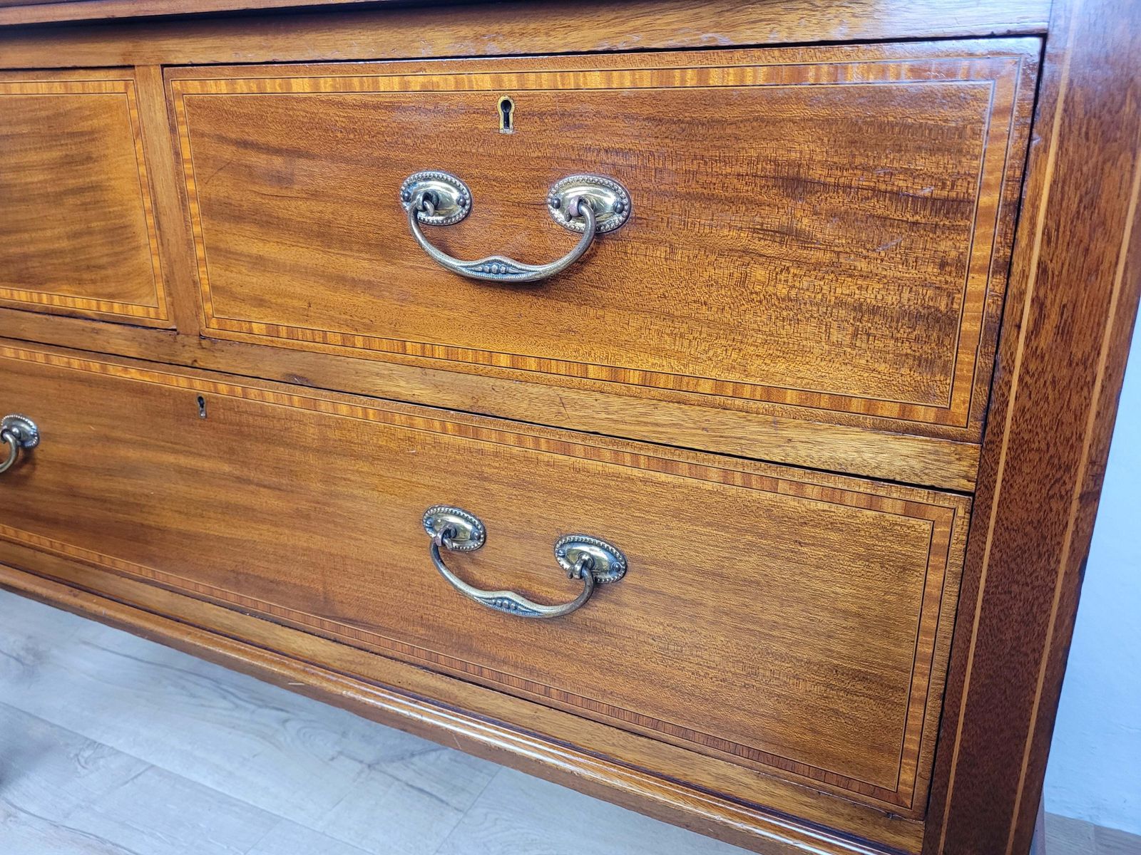 photo furniture Victorian Dressing Chest Of Drawers Inlaid 19thc Drop Handles