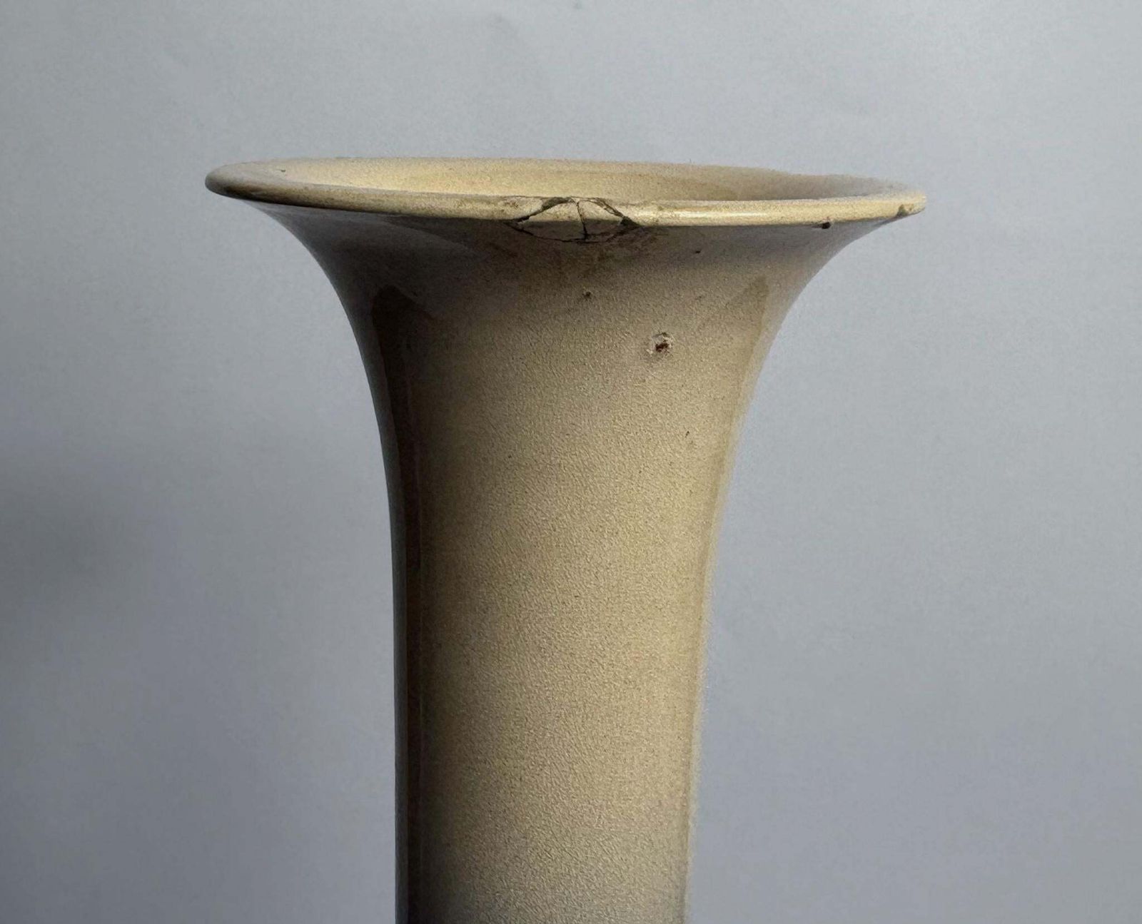 Kyoto Ware Bottle Vase – Blue To Cream Ombré Glaze   Japanese Meiji Period photo Home Decor