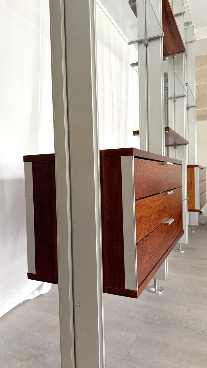 Modular Shelving Or Room Divider In Metal And Wood Veneer photo buy