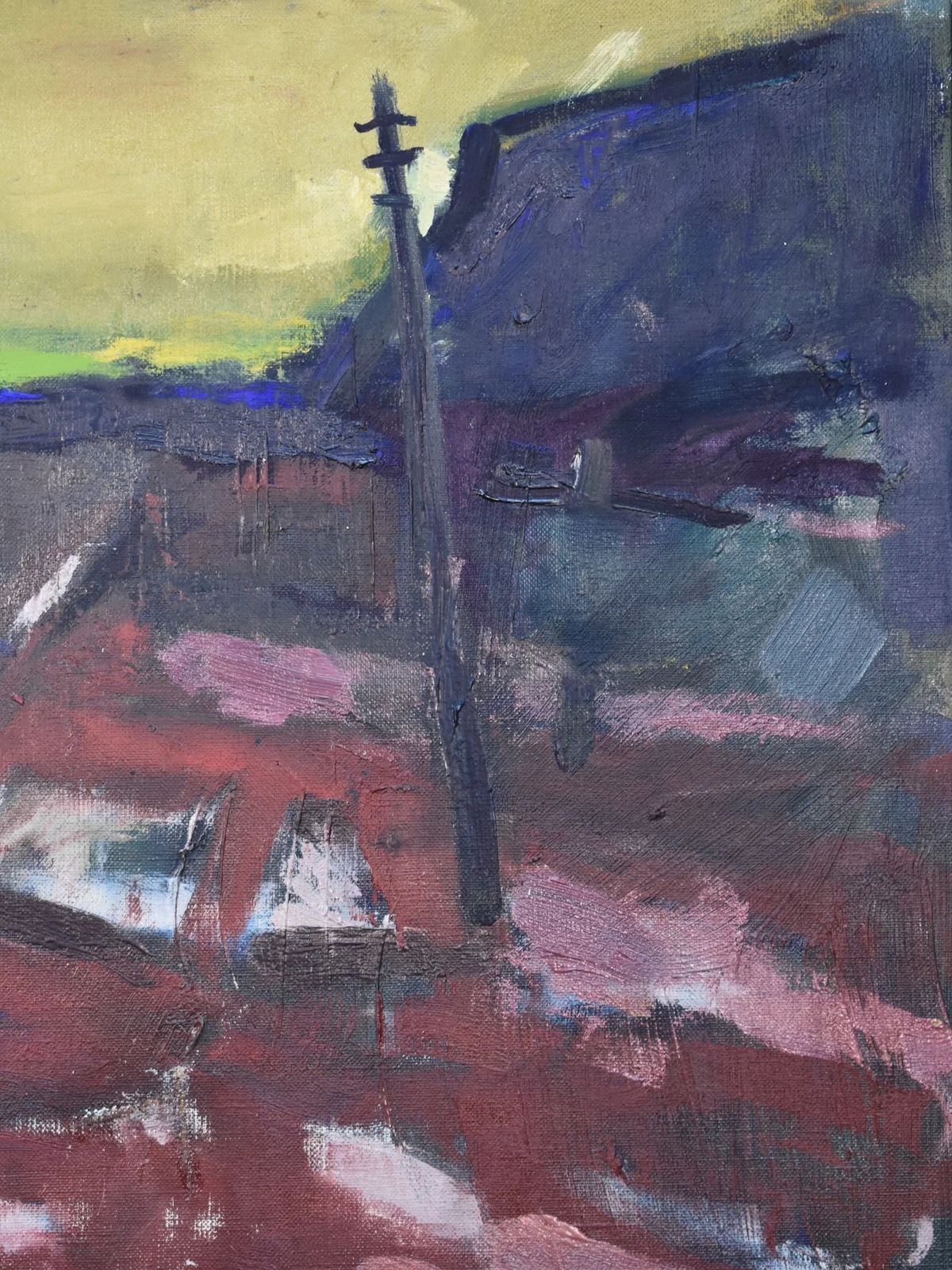 20th Century Landscape With Figures Oil Painting Ingvar Walterström (1920–1988) photo Art