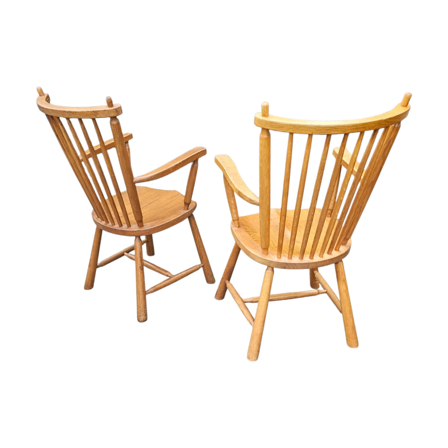 744.0 2 × Dutch Design Oak Arm Dining Chairs By De Ster Geldermalsen / Netherlands 1960s photo