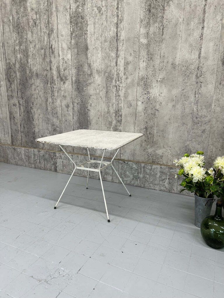 Metal Garden Perforated Square Table photo furniture