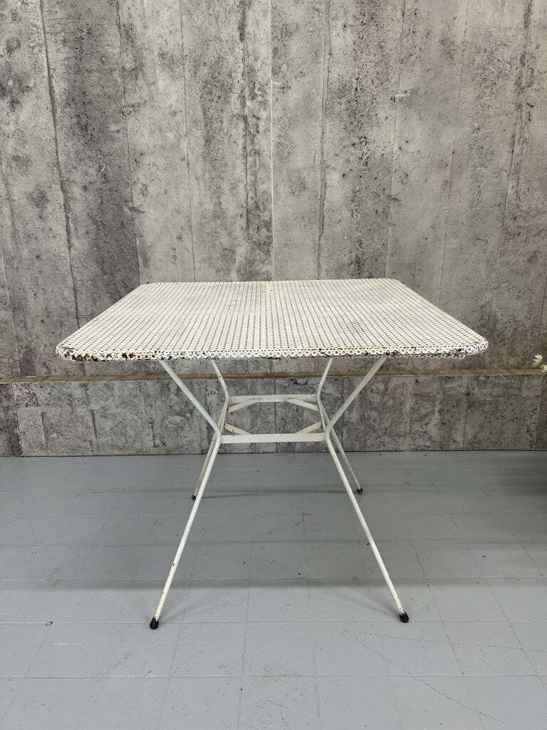 Metal Garden Perforated Square Table photo Garden Furniture