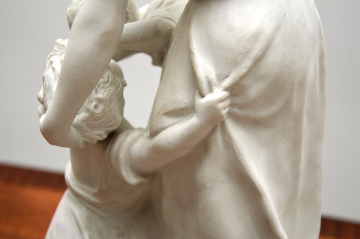 Antique French Bisque Sculpture By Luca Madrassi (1848–1919) photo vintage