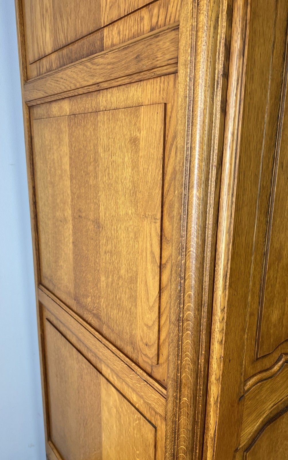 799.0 Wardrobe Vintage French Louis XVI Style Oak Four Door Armoire Lot 4820 photo