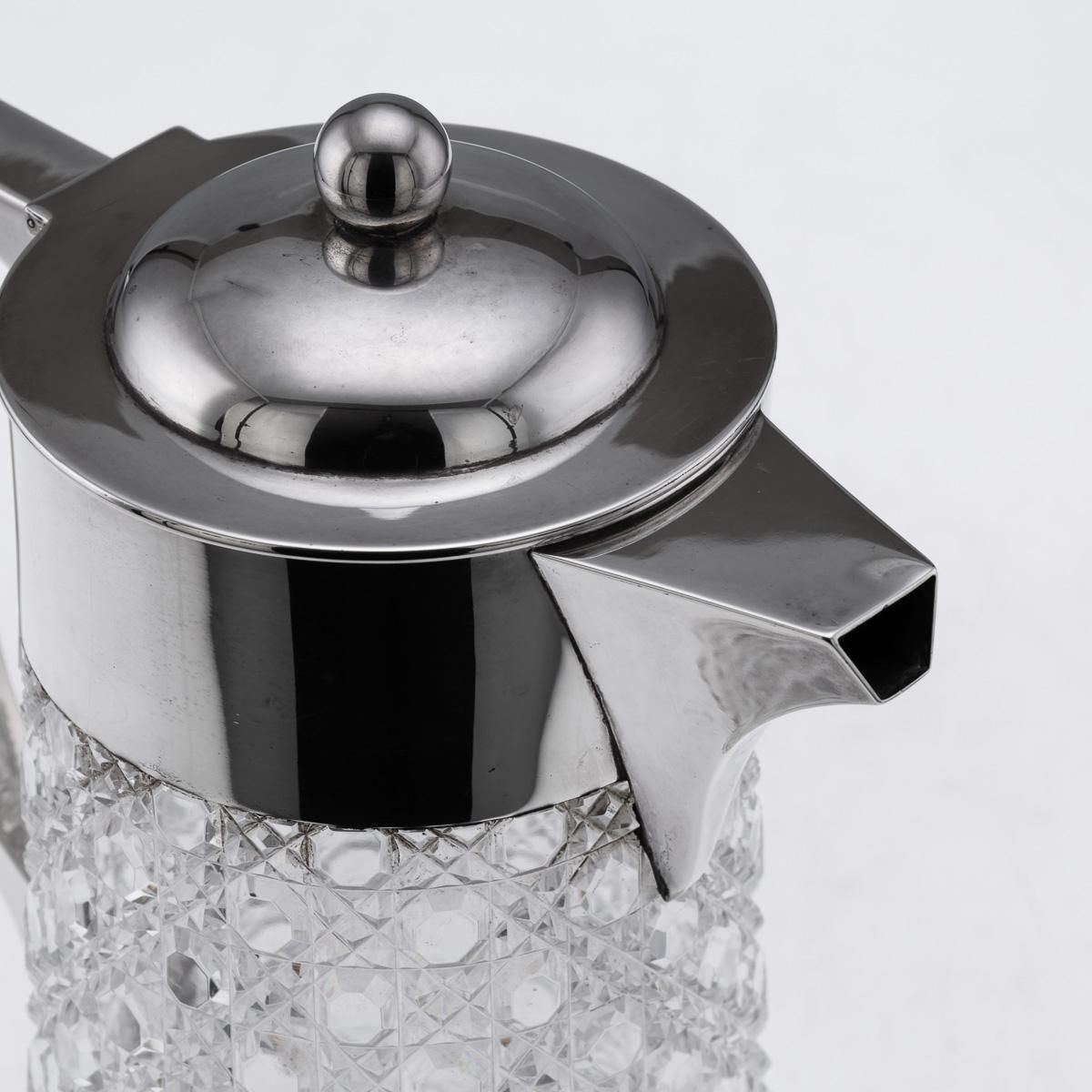 photo for sale Antique 19thc Victorian Solid Silver & Cut Glass Large Claret Jug, London C.1896