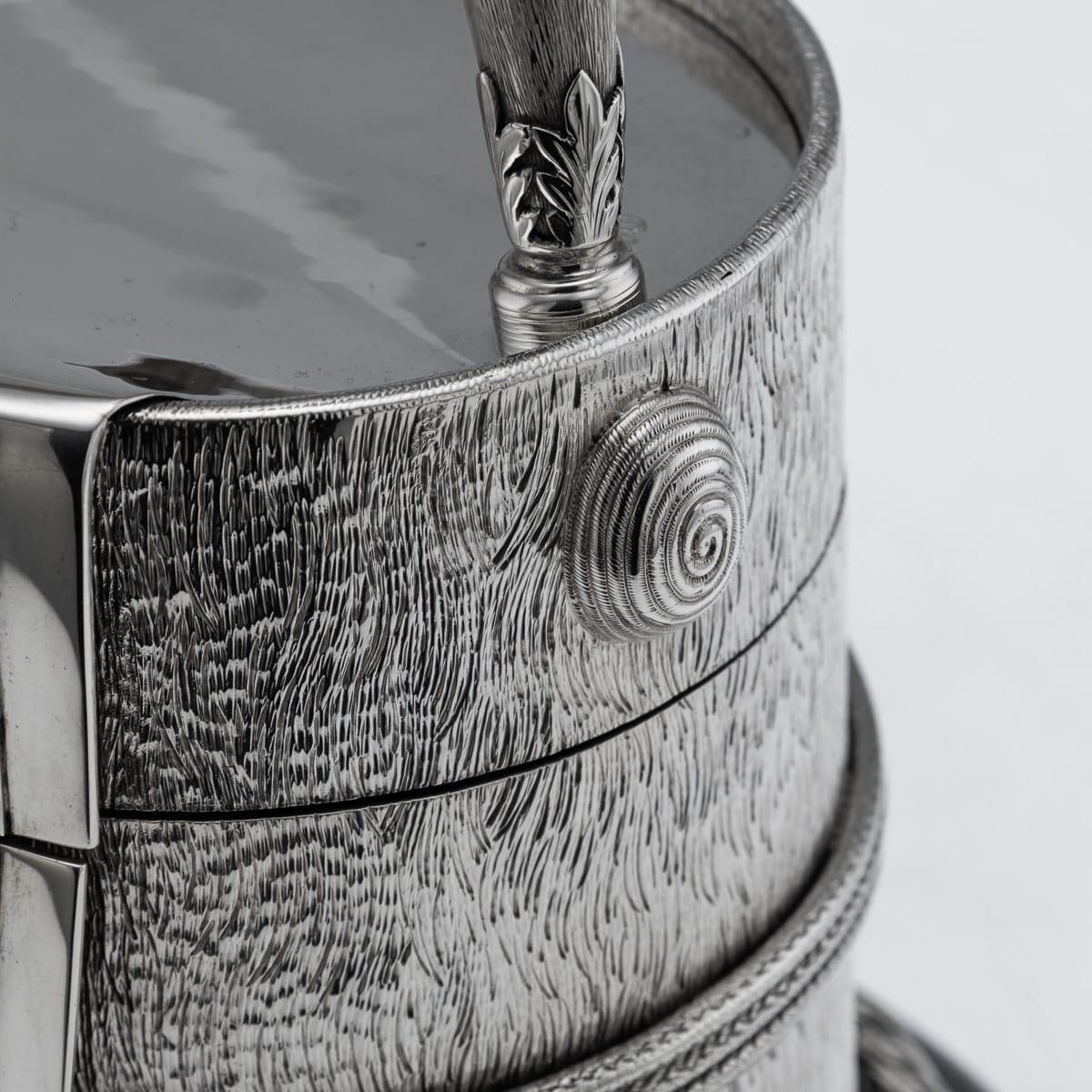 Home Decor Antique English Silver Regimental Snuff Mull With Ebonised Base, 1908 photo