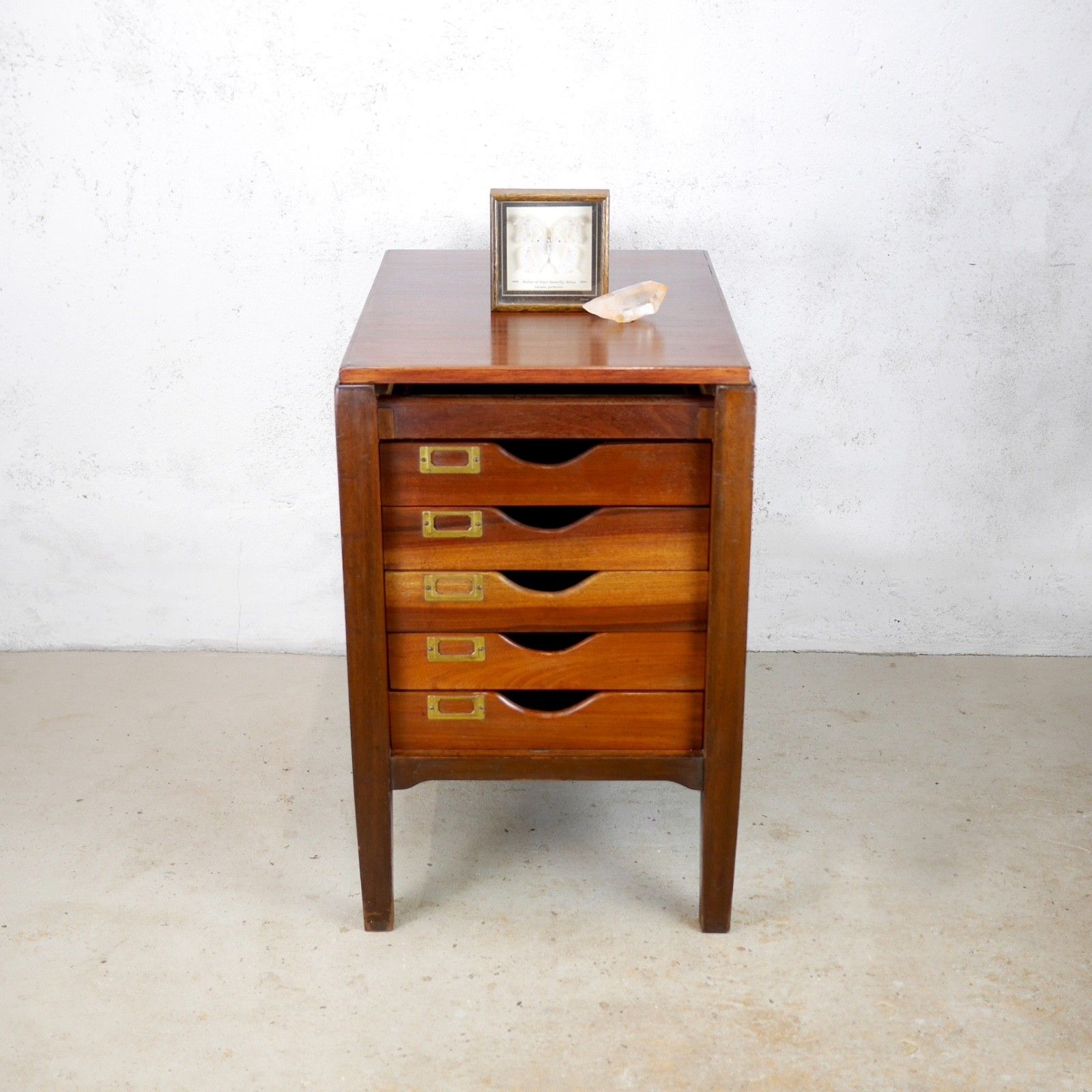 Vintage Filing Drawers Cabinet Iroko School Office 1930s #103094 photo 340.0