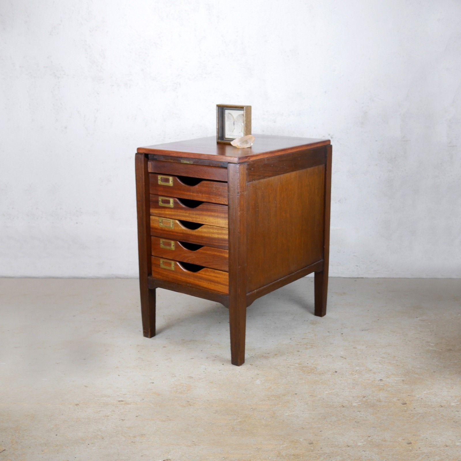 Vintage Filing Drawers Cabinet Iroko School Office 1930s #103094 photo buy