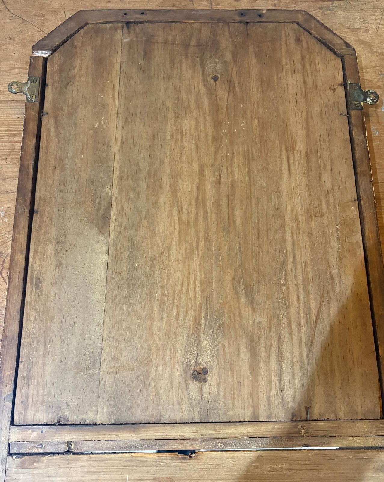 photo for sale Edwardian Satinwood Wall Mirror With Shelf & Drawer – Antique Shaving/Toilet Mirror