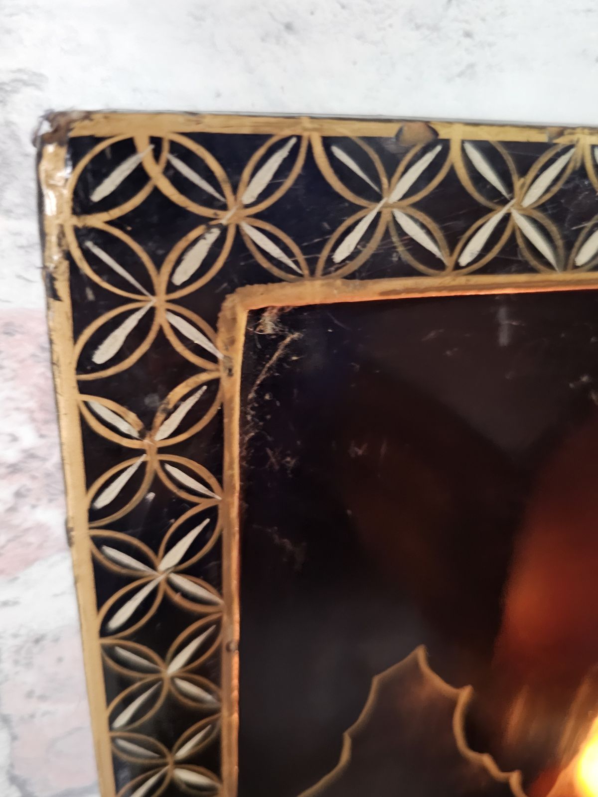 Vintage Black Lacquered Wall Panel With Mother Of Pearl Inlay photo 85.0