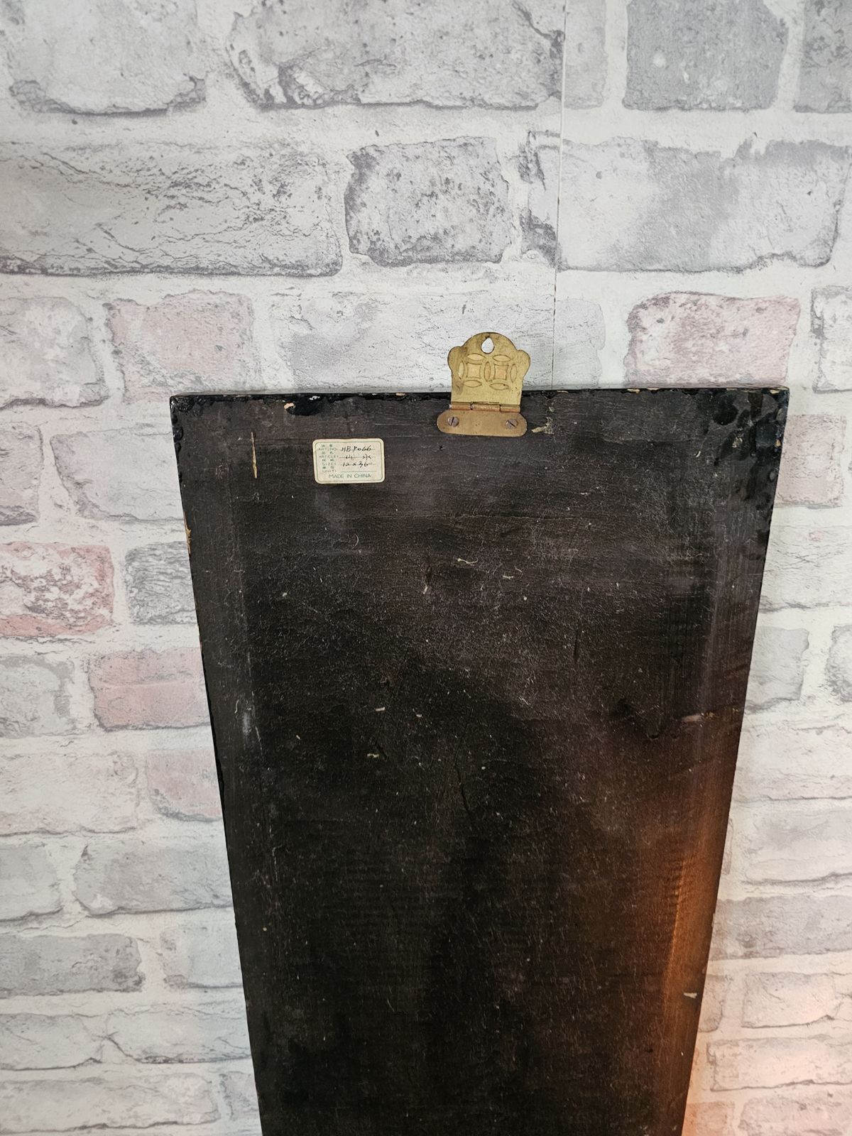 Vintage Black Lacquered Wall Panel With Mother Of Pearl Inlay. photo furniture