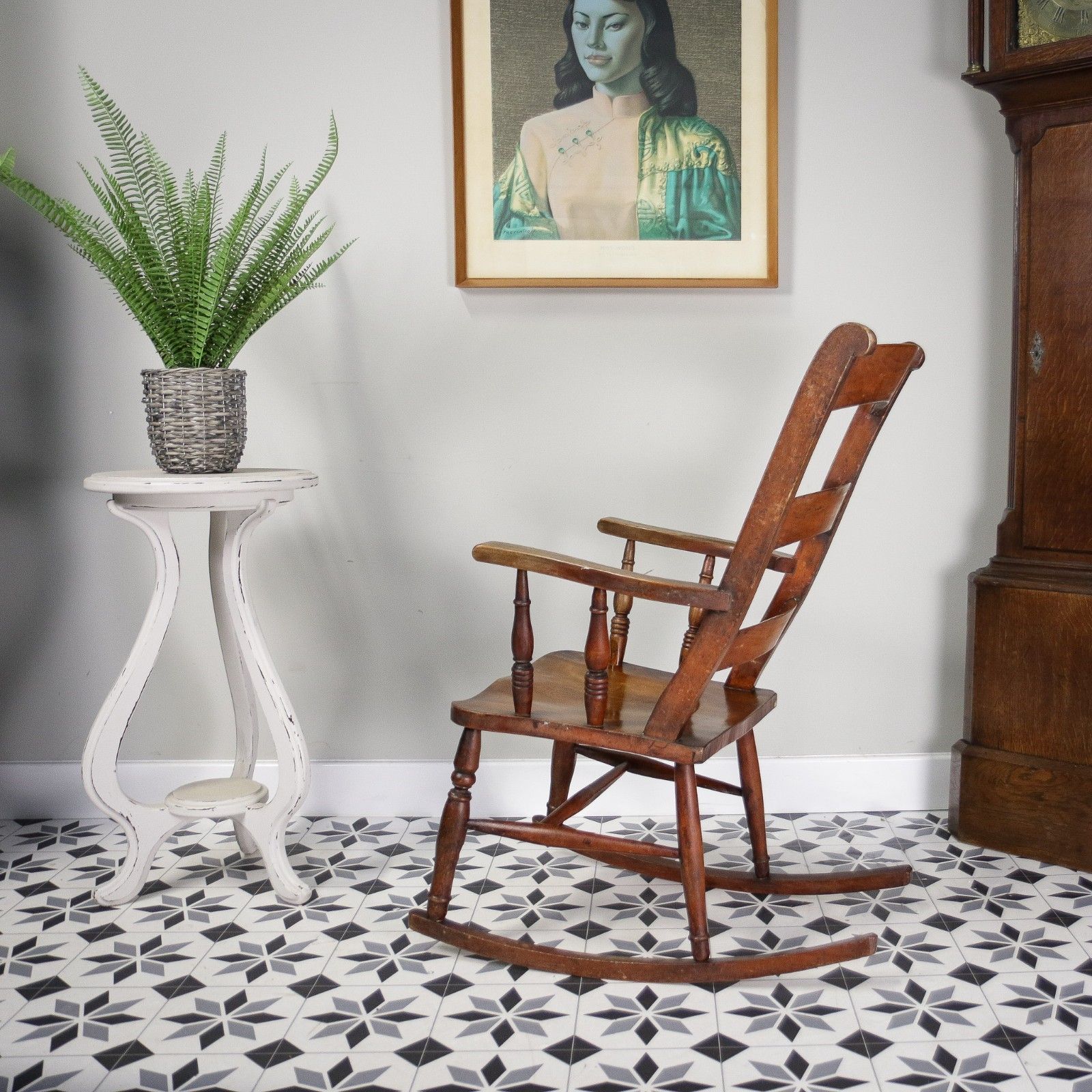 photo furniture Victorian Ladder Back Or Oxford Bar Back Rocking Chair In Elm And Ash