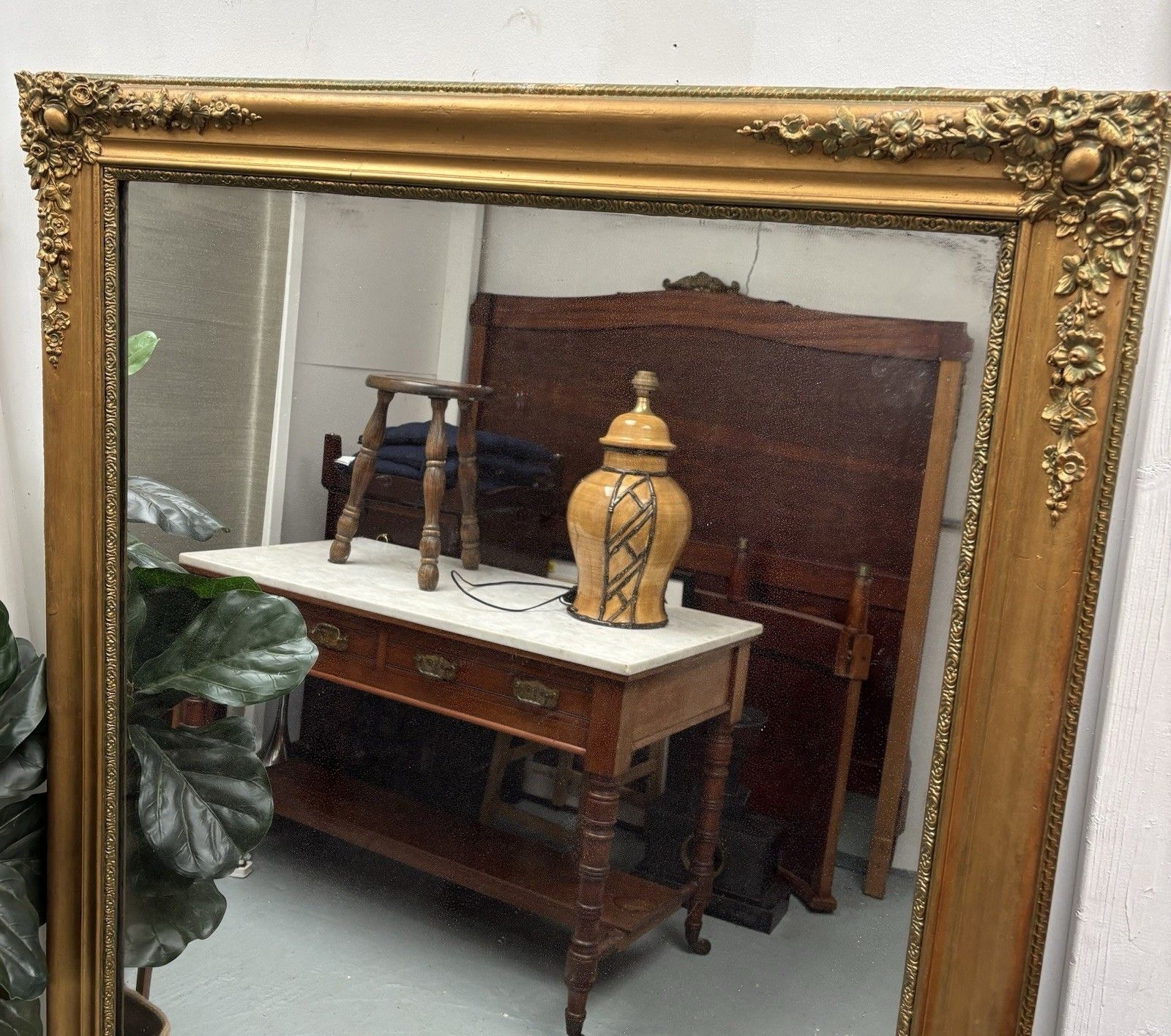 Antique French Empire Gilt Over Mantle Mirror C1830 148 X 100 Cm Light Foxing photo furniture