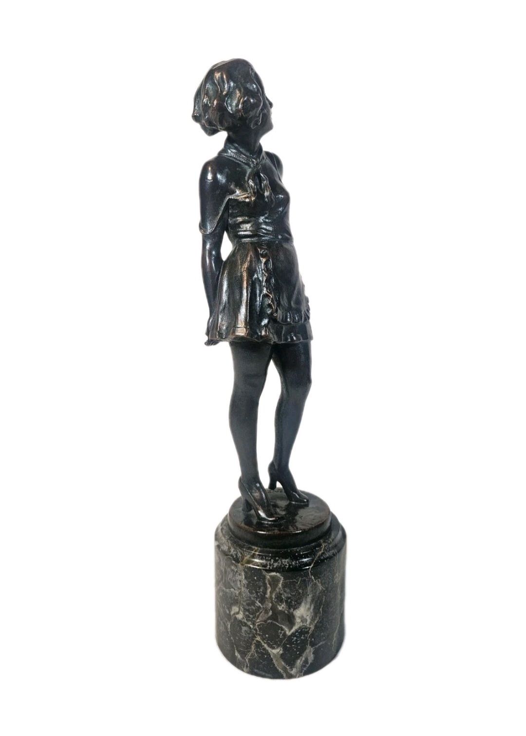 An Art Deco Josef Lorenzl Bronze Sculpture Of A Young Woman, Signed photo for sale