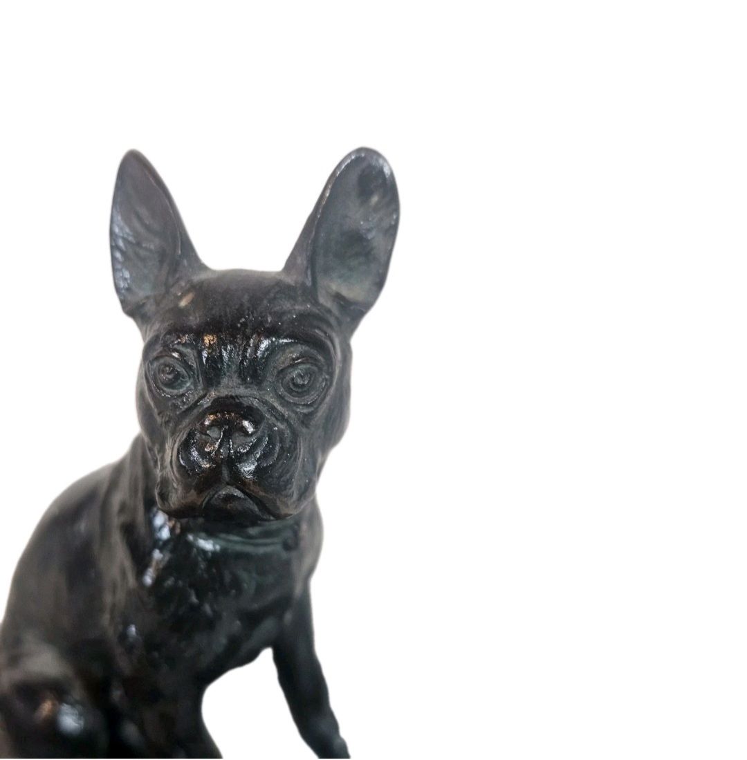 An Austrian Cold Painted Bronze Model Of A Seated French Bulldog photo vintage
