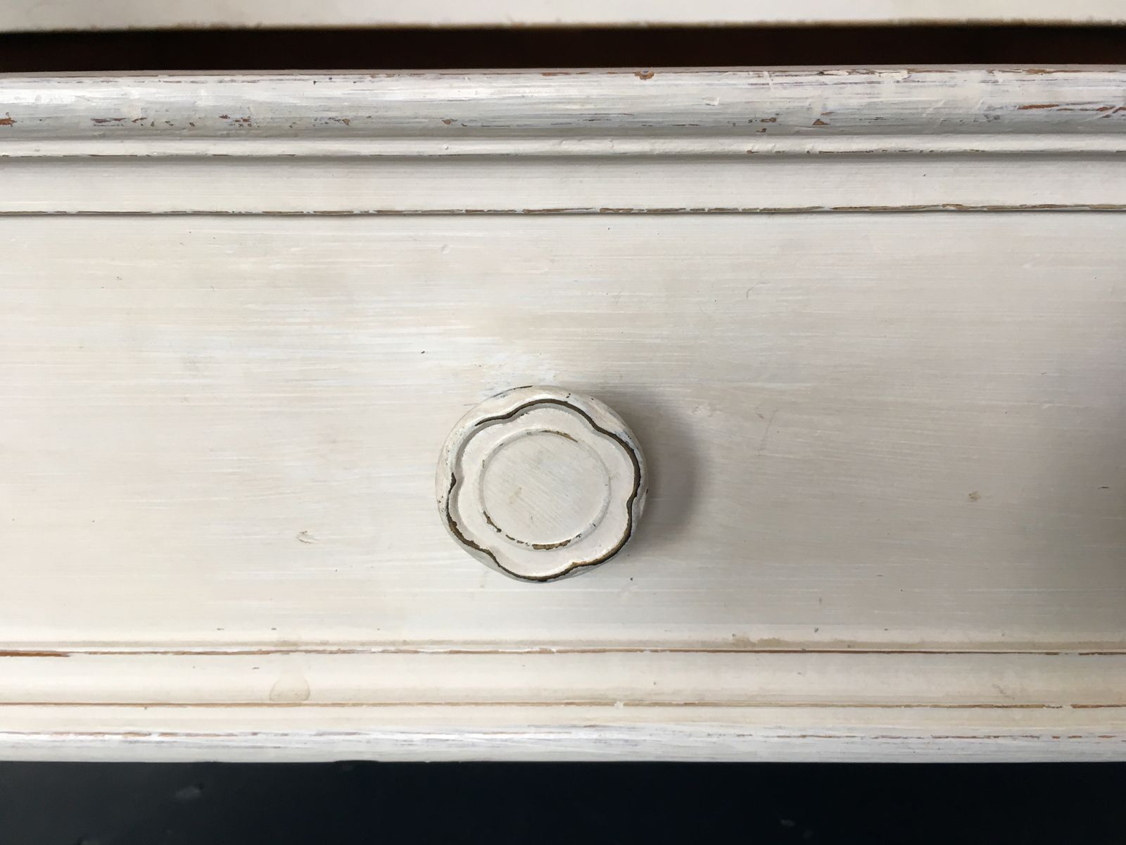 450.0 Painted White Wooden Vintage Wardrobe Early To Mid 20th Century  With Drawers photo
