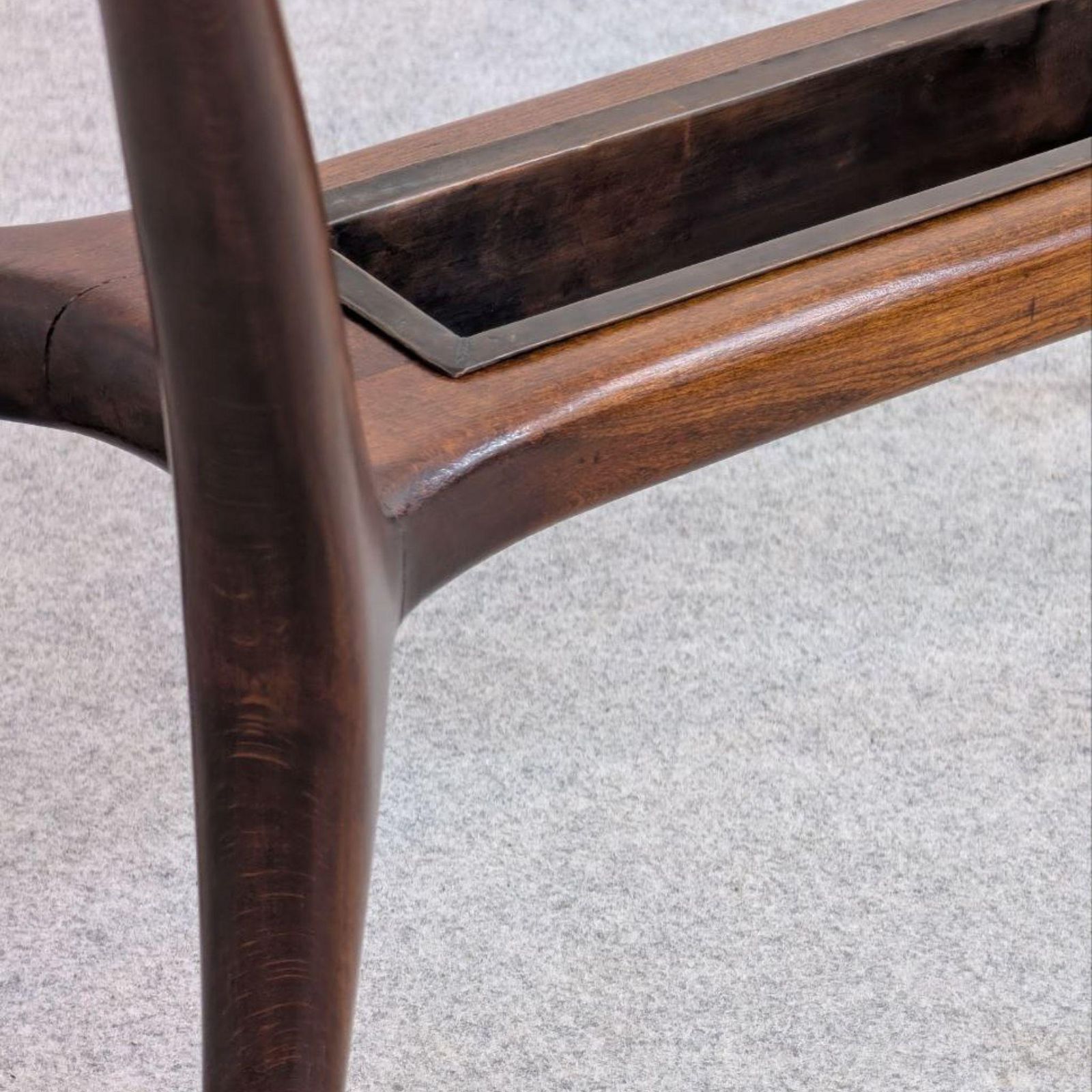 Mid Century Wood And Glass Coffee Table, Ico Parisi Style, 1950s photo furniture