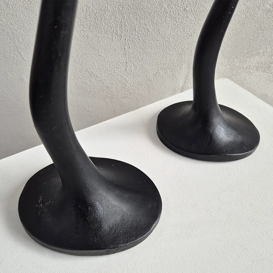 Pair Of Robert Welch Sea Drift Candleholders: Brutalist Postmodern Style photo Home Decor