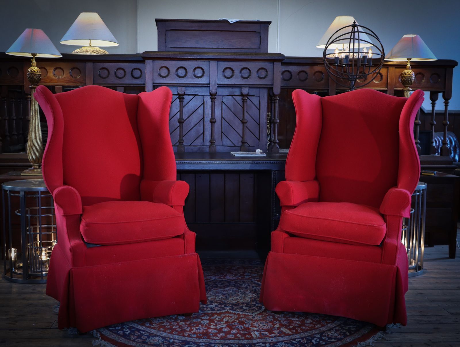 Original Pair Polo Ralph Lauren Wingback Armchairs Hepplewhite Style Highback photo 8000.0