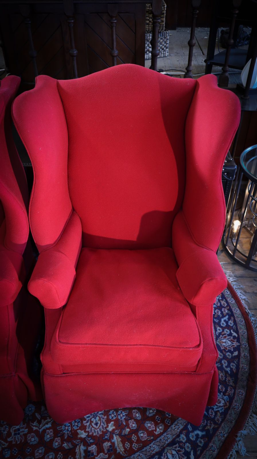 photo buy Original Pair Polo Ralph Lauren Wingback Armchairs Hepplewhite Style Highback