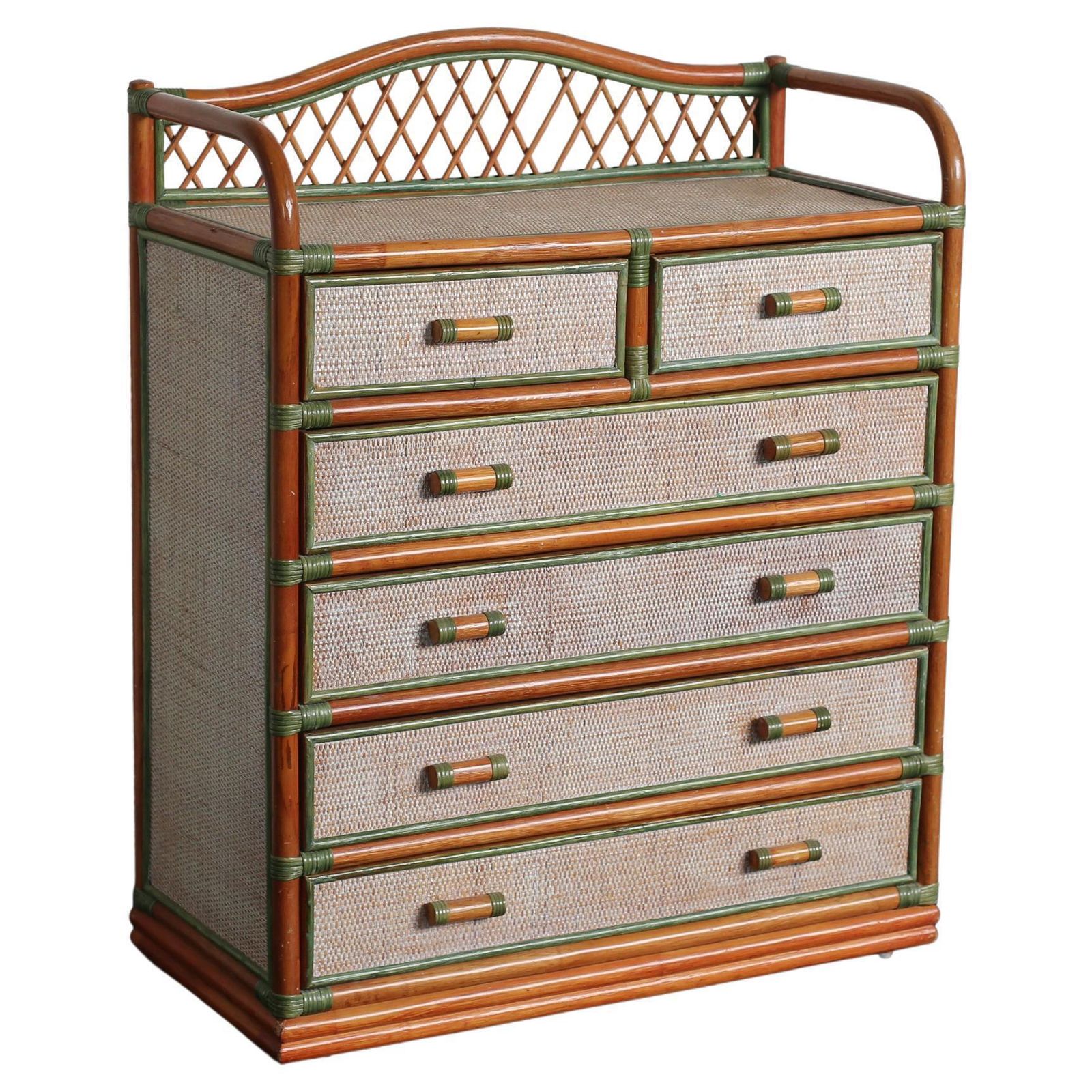 Dal Vera Chest Of Drawers Bamboo And Rattan 1970s