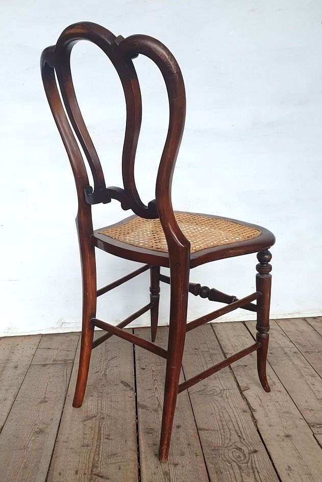 Pair Of Walnut And Cane Victorian Side Chairs photo vinterior