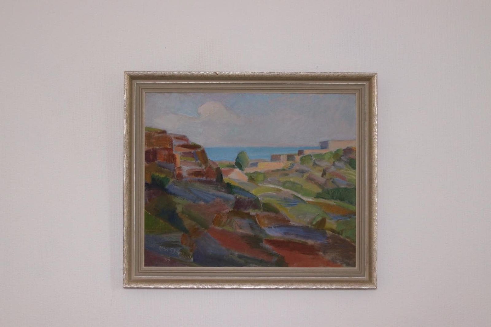Original Swedish Oil On Panel – “Coastal Landscape” By Carl Deelsbo (1908–1982) – Vintage & Framed – 45.5 × 53.5 Cm (17.9" × 21.1") photo vinterior