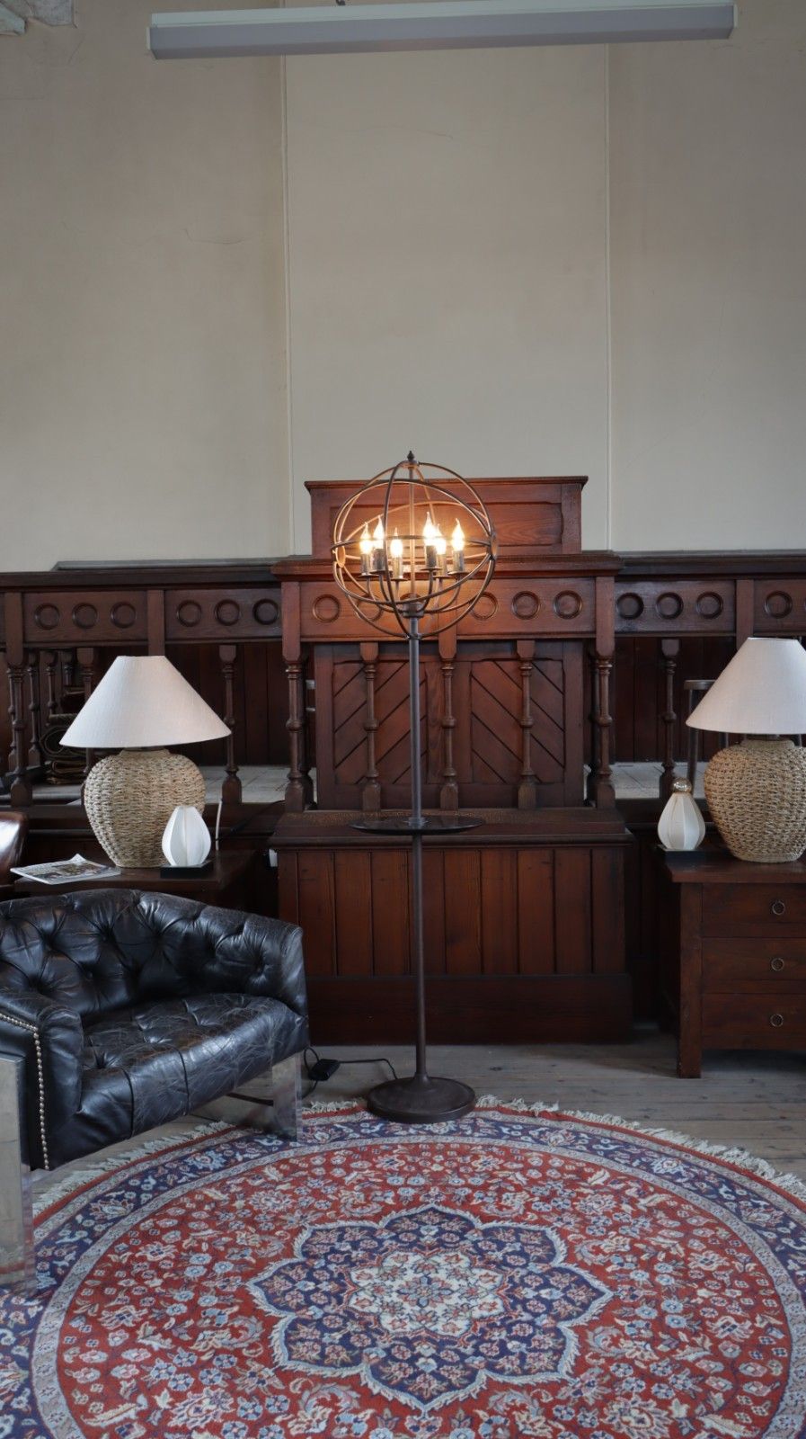 Stunning Timothy Oulton Gyro Floor Lamp With Dumb Waiter Shelf Antique Rust 🚚🚚 photo Lighting