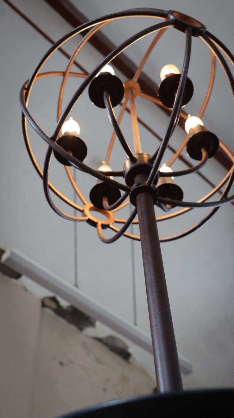 1250.0 Stunning Timothy Oulton Gyro Floor Lamp With Dumb Waiter Shelf Antique Rust 🚚🚚 photo